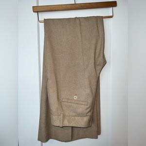 Pleated wide leg camel pants